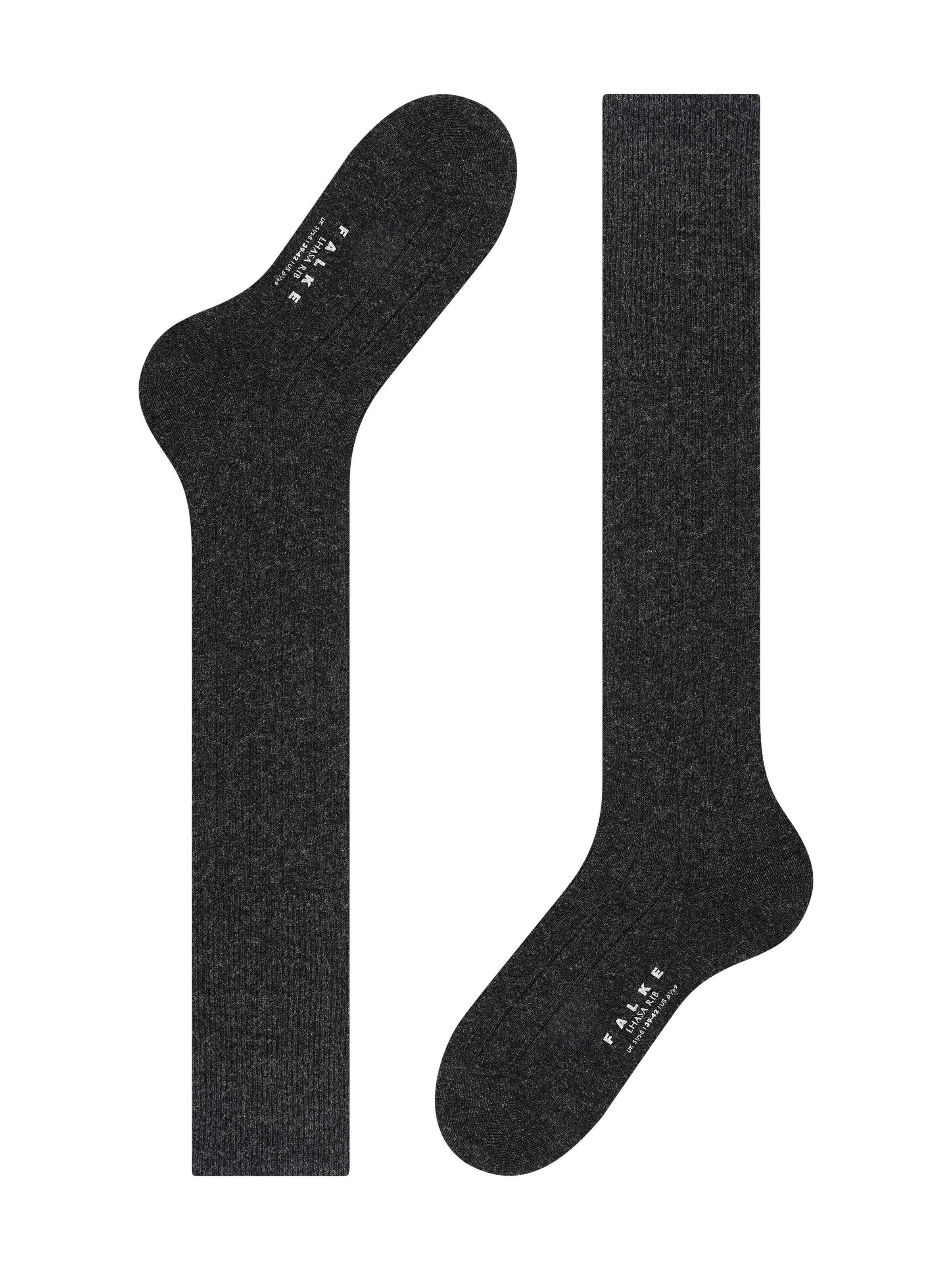 FALKE Knee High Socks 'Lhasa Rib' in Grey