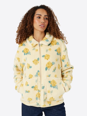 BRAVE SOUL Fleece jas in Geel: voorkant