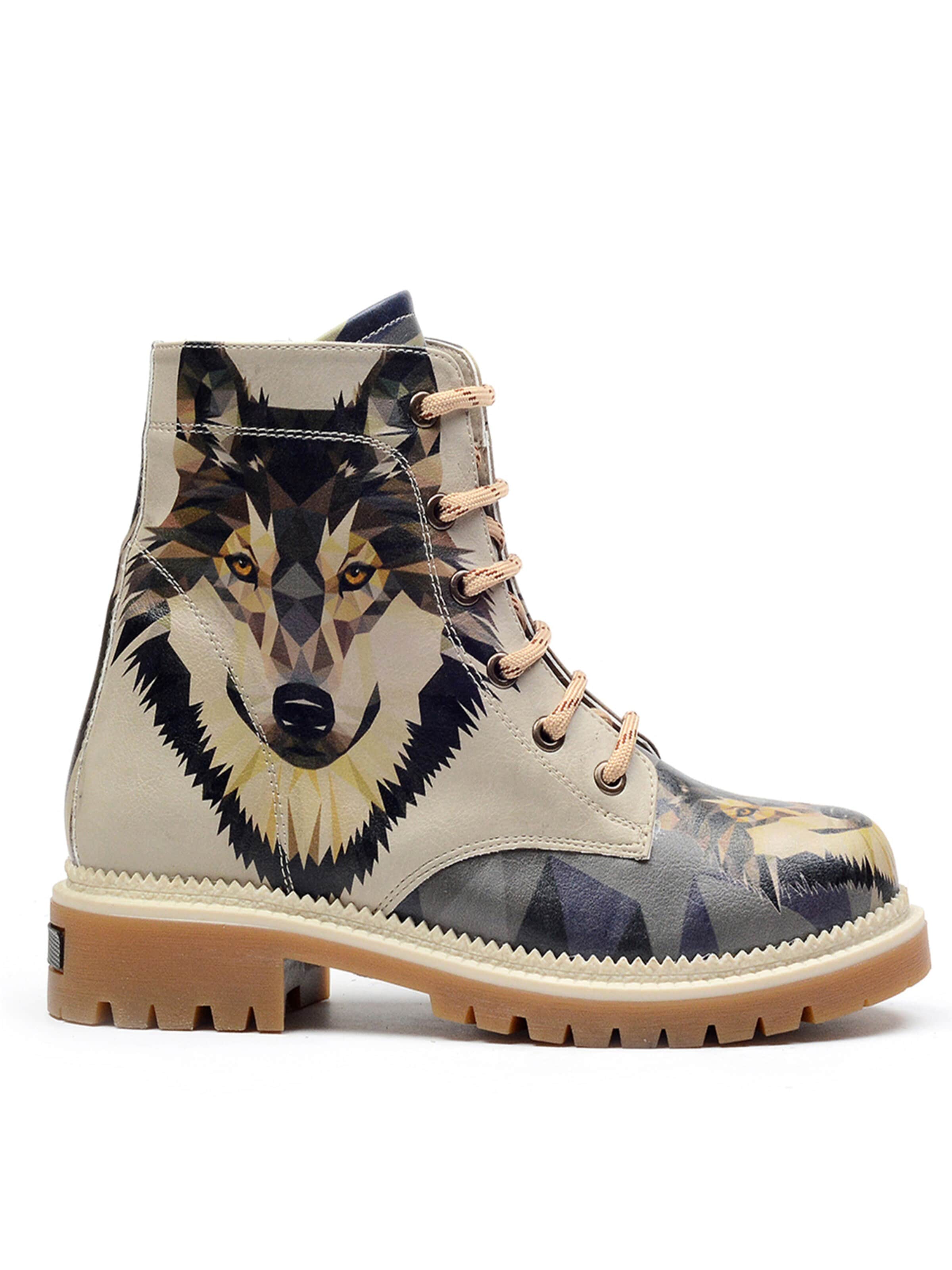 Bottes à lacets 'NJR121' Goby en beige : devant