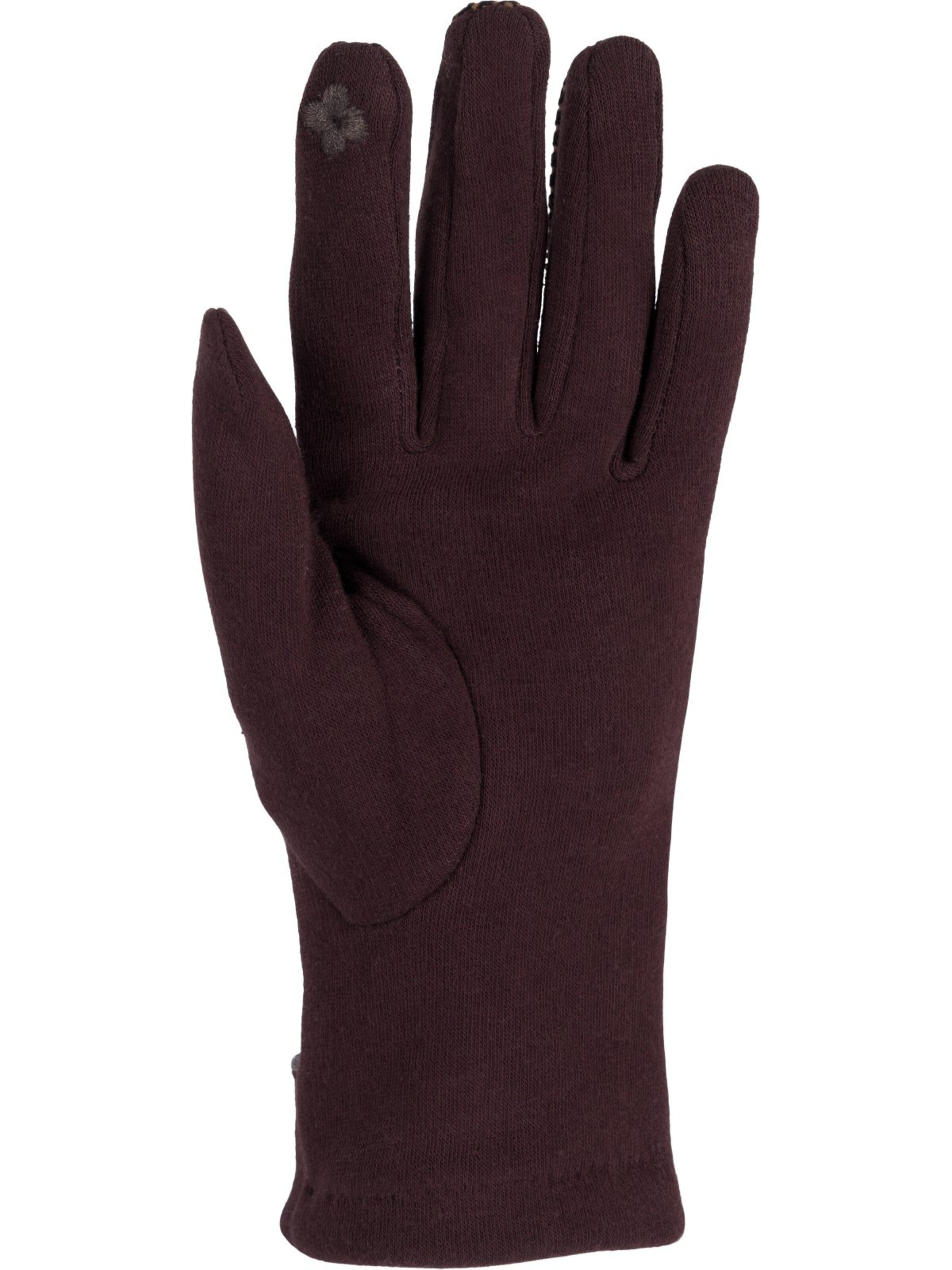 styleBREAKER Full finger gloves 'Touchscreen Handschuhe mit weichem Riffel Muster' in Brown