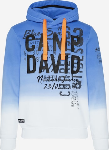 CAMP DAVID Dip Dye Hoodie mit Logo Rubber Print in Weiß: predná strana