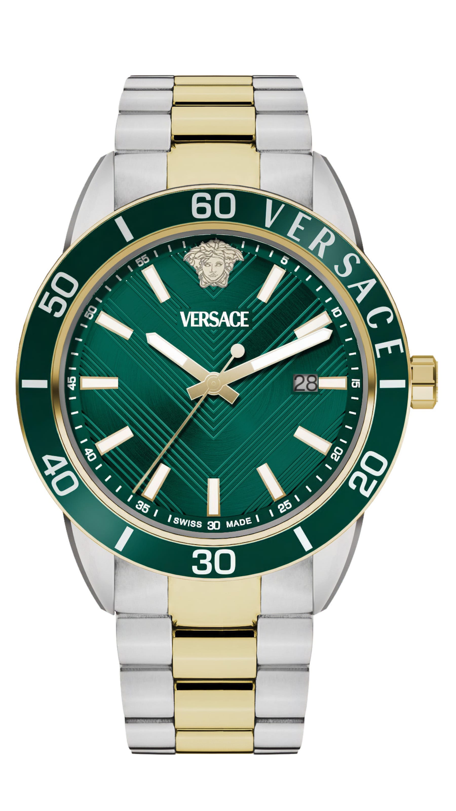 VERSACE Analog Watch in Gold / Dark green / Silver, Item view