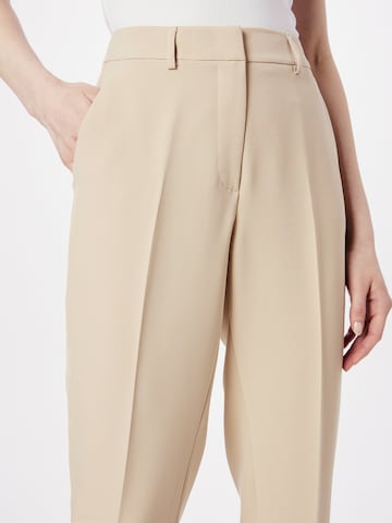 TAIFUN Tapered Trousers with creases in Beige