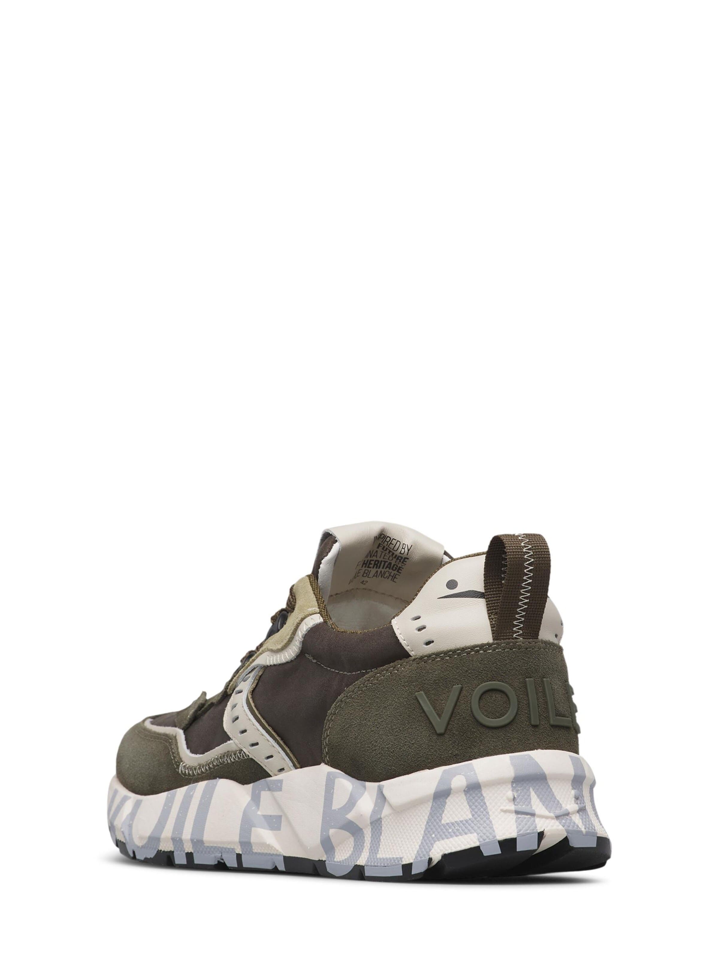 Baskets basses 'CLUB01.' Voile blanche en vert