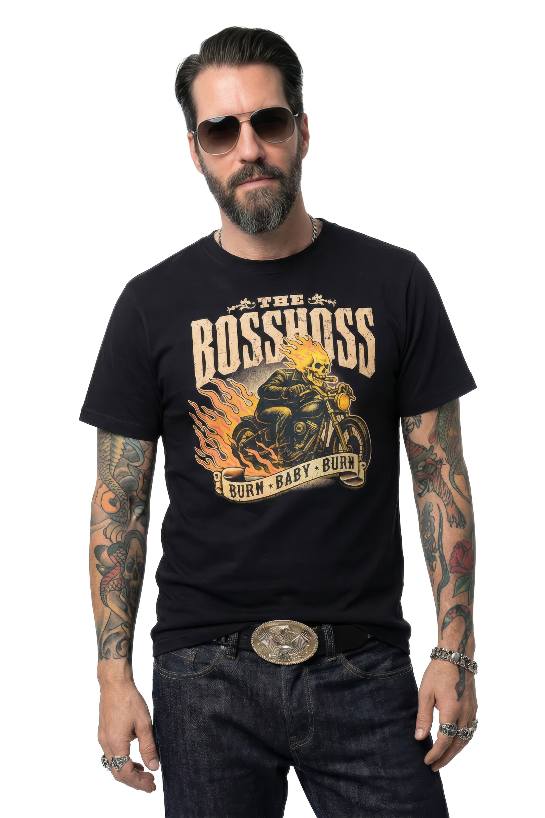 JP1880 T-Shirt in Schwarz: Vorderseite