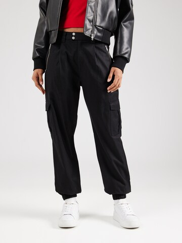 Tommy Jeans Ozke Kargo hlače | črna barva