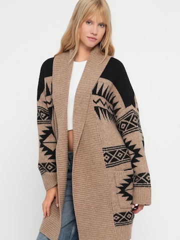 Noisy may Knit cardigan 'NMLEISE' in Brown