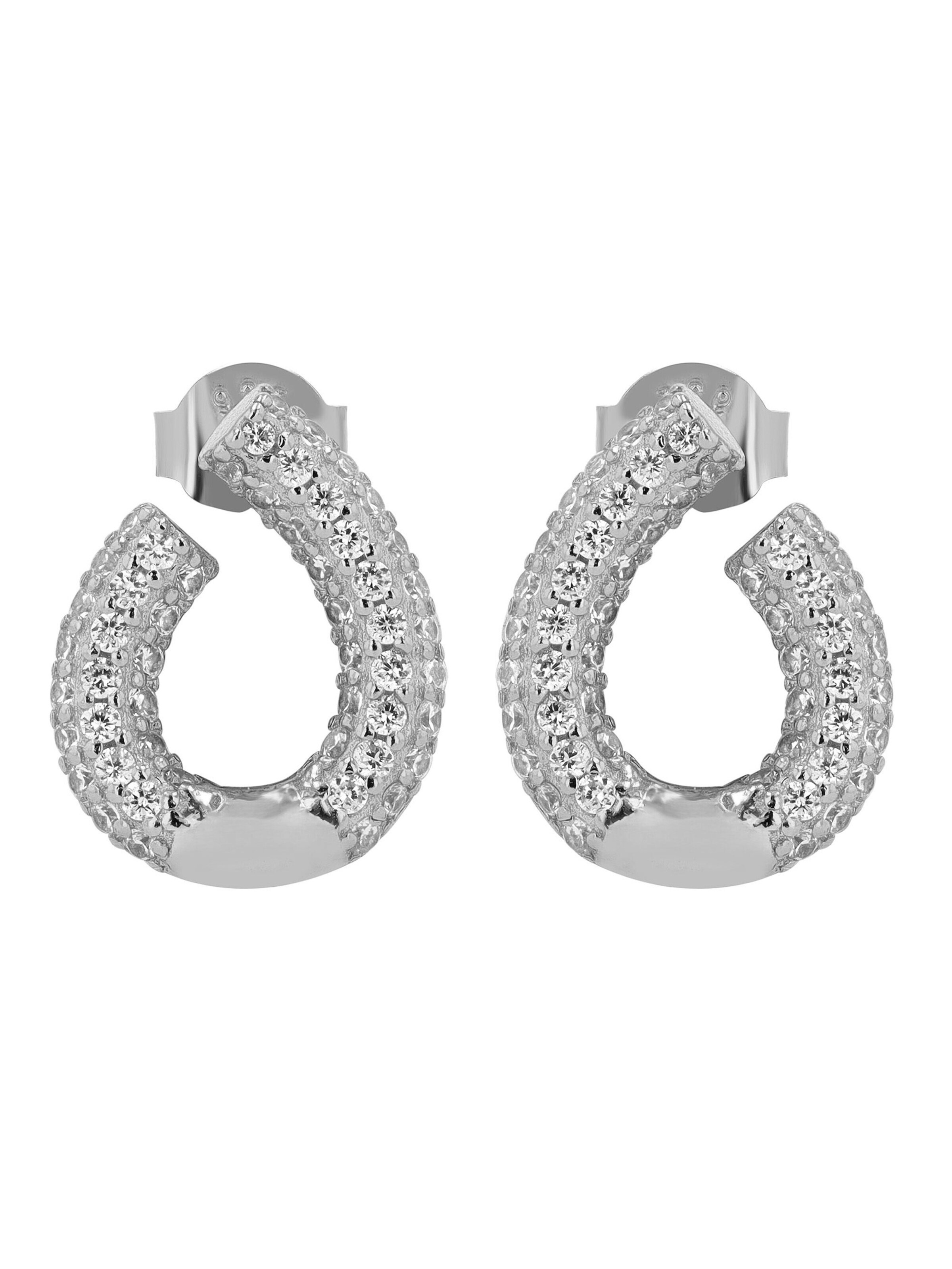 Akzent Earrings '"Elenia" aus 925 Sterlingsilber, rhodiniert, langlebig' in Silver: front