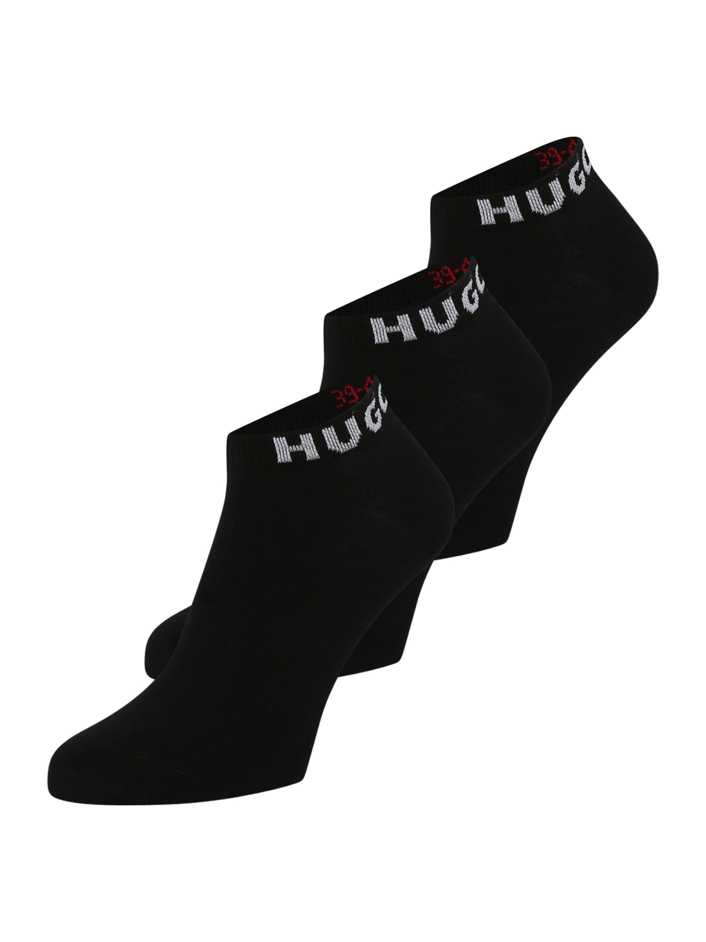 HUGO Nogavice | črna barva: sprednja stran