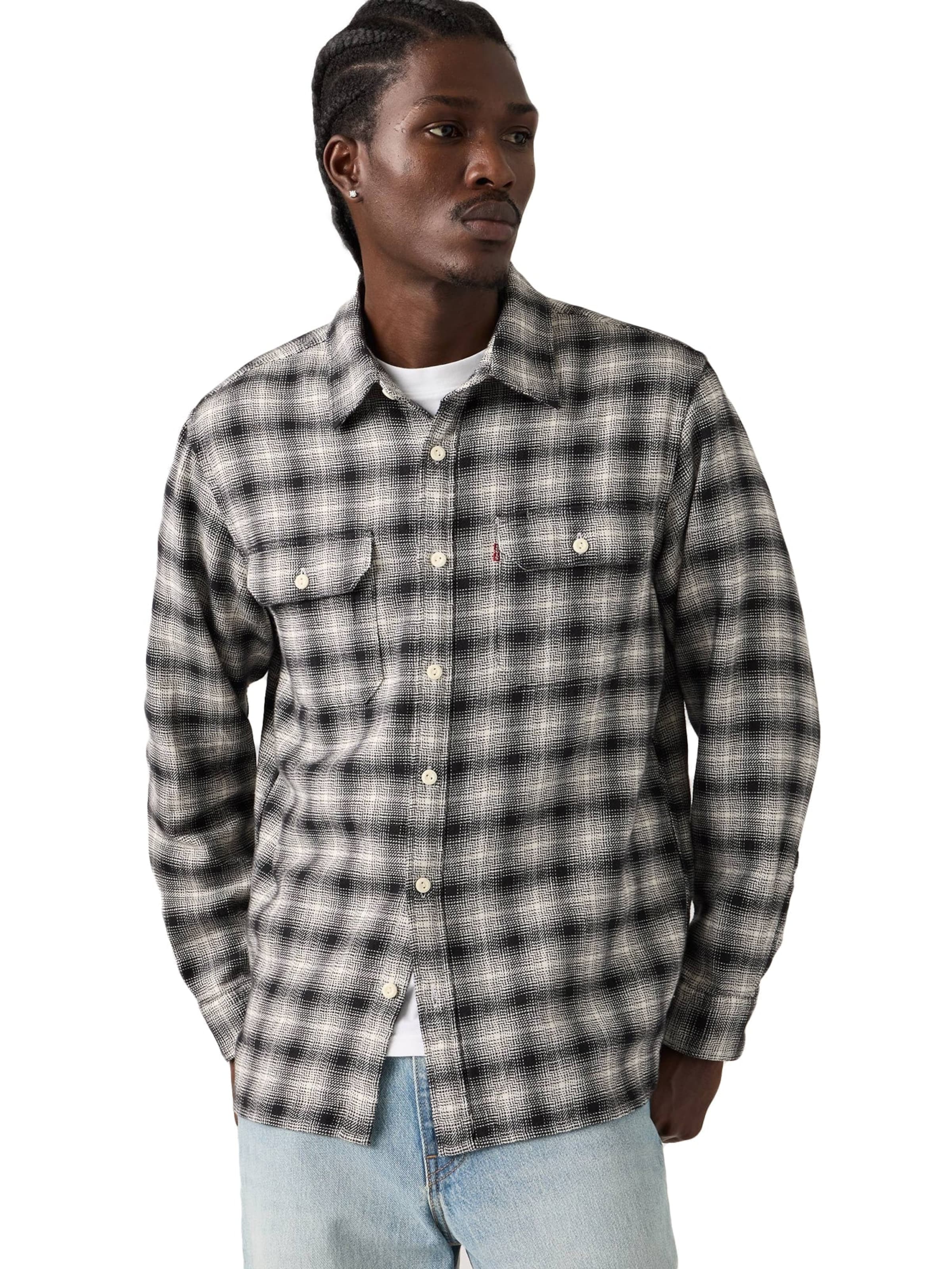 Camicia 'JACKSON WORKER KANA PLAID JET BLACK' in XL LEVI'S ® di colore nero, Visualizzazione prodotti