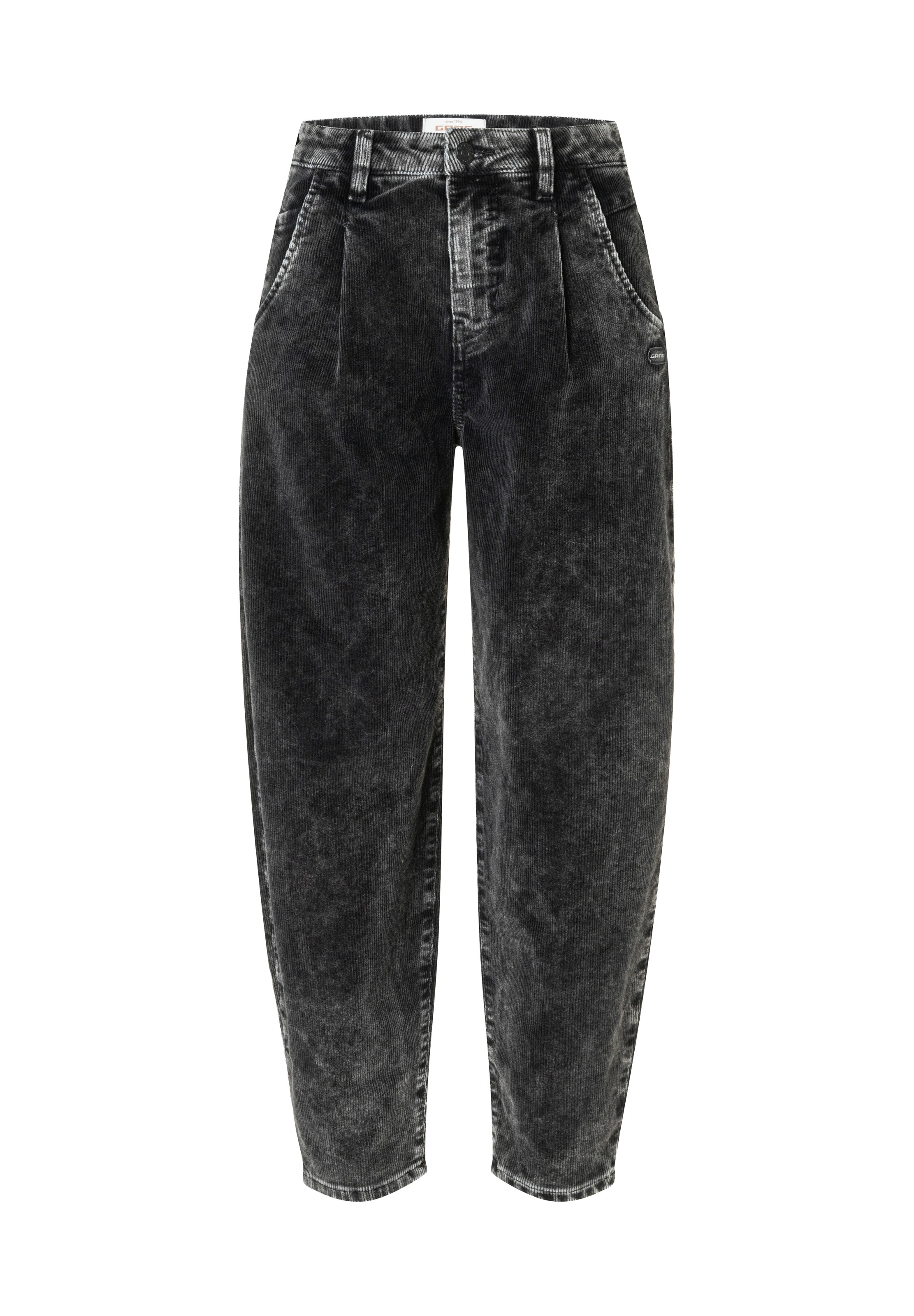 Gang - Tapered Calças com pregas '94SILVIA' em preto: frente