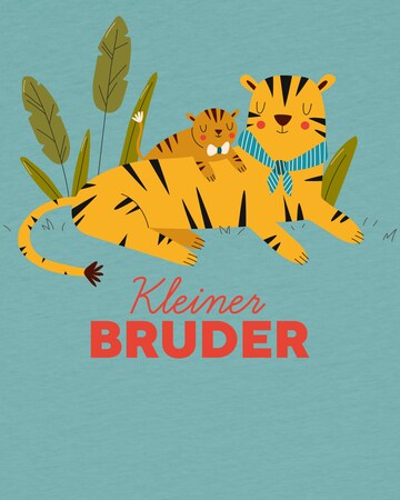 watabout.kids T-Shirt 'Tiger Kleiner Bruder' in Blau