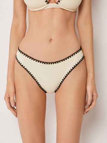 CALZEDONIA Bikini Bottoms 'Bicolor Embroidery' in Beige: front