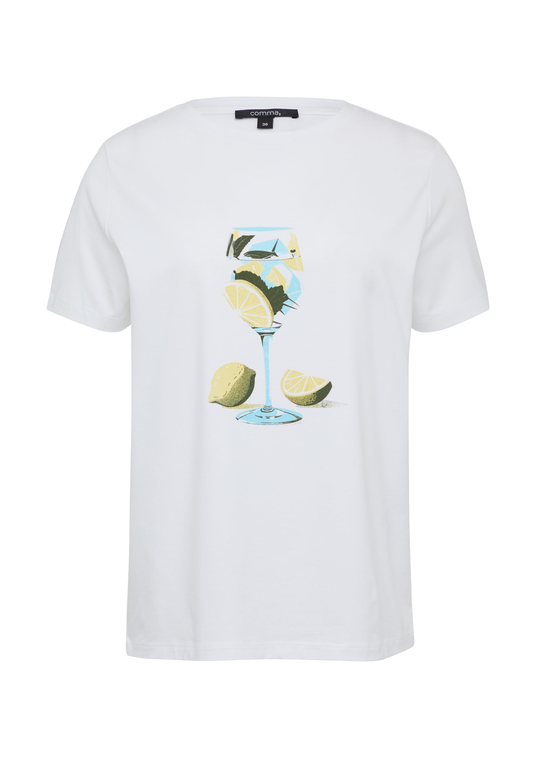 balts COMMA T-Krekls: no priekšpuses