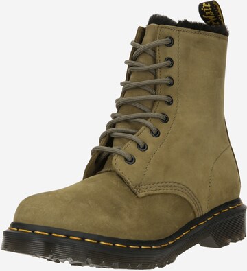 Dr. Martens - Botines con cordones '1460 Serena' en verde: frente