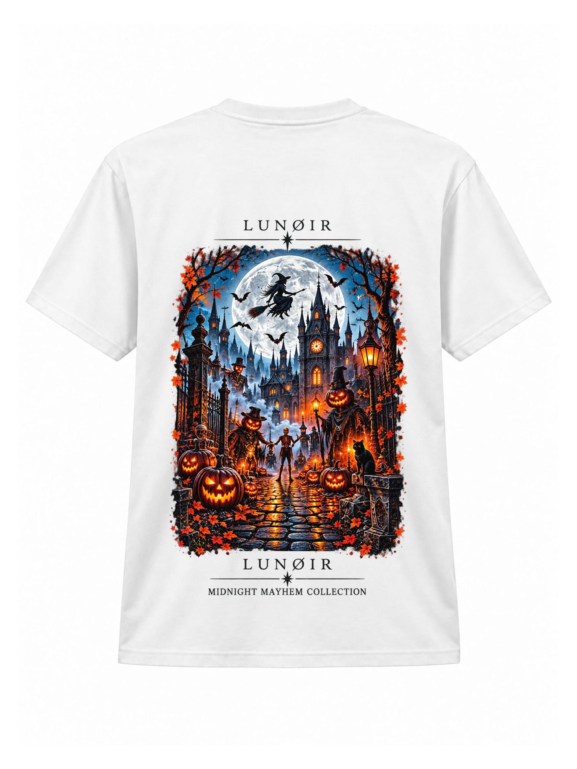 LUNØIR Studio Μπλουζάκι 'Alive After Dark' σε λευκό: μπροστά