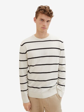 Pull-over TOM TAILOR en beige : devant