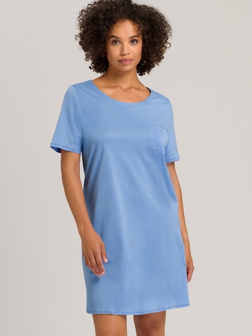 Hanro Nightgown ' Cotton Deluxe ' in Blue: front