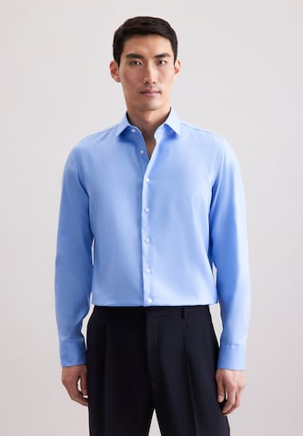 Coupe regular Chemise business 'Schwarze Rose' SEIDENSTICKER en bleu : devant
