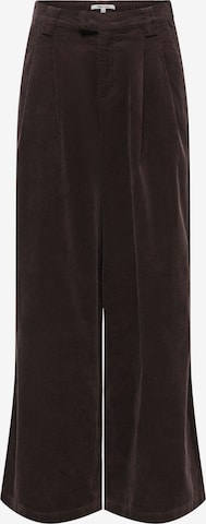 ONLY Bukser med lægfolder 'ONLSVEA-NESSA' i brun: forside