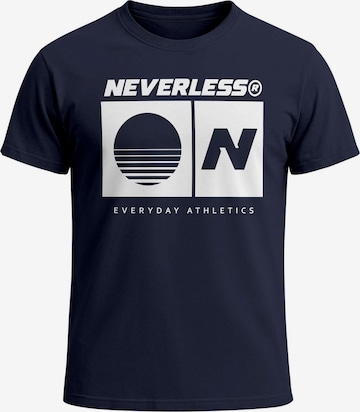 Neverless Shirt 'Sunset Sport Logo' in Blue: front