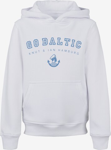 F4NT4STIC Sweatshirt 'Go Baltic Knut & Jan Hamburg' in Wit: voorkant