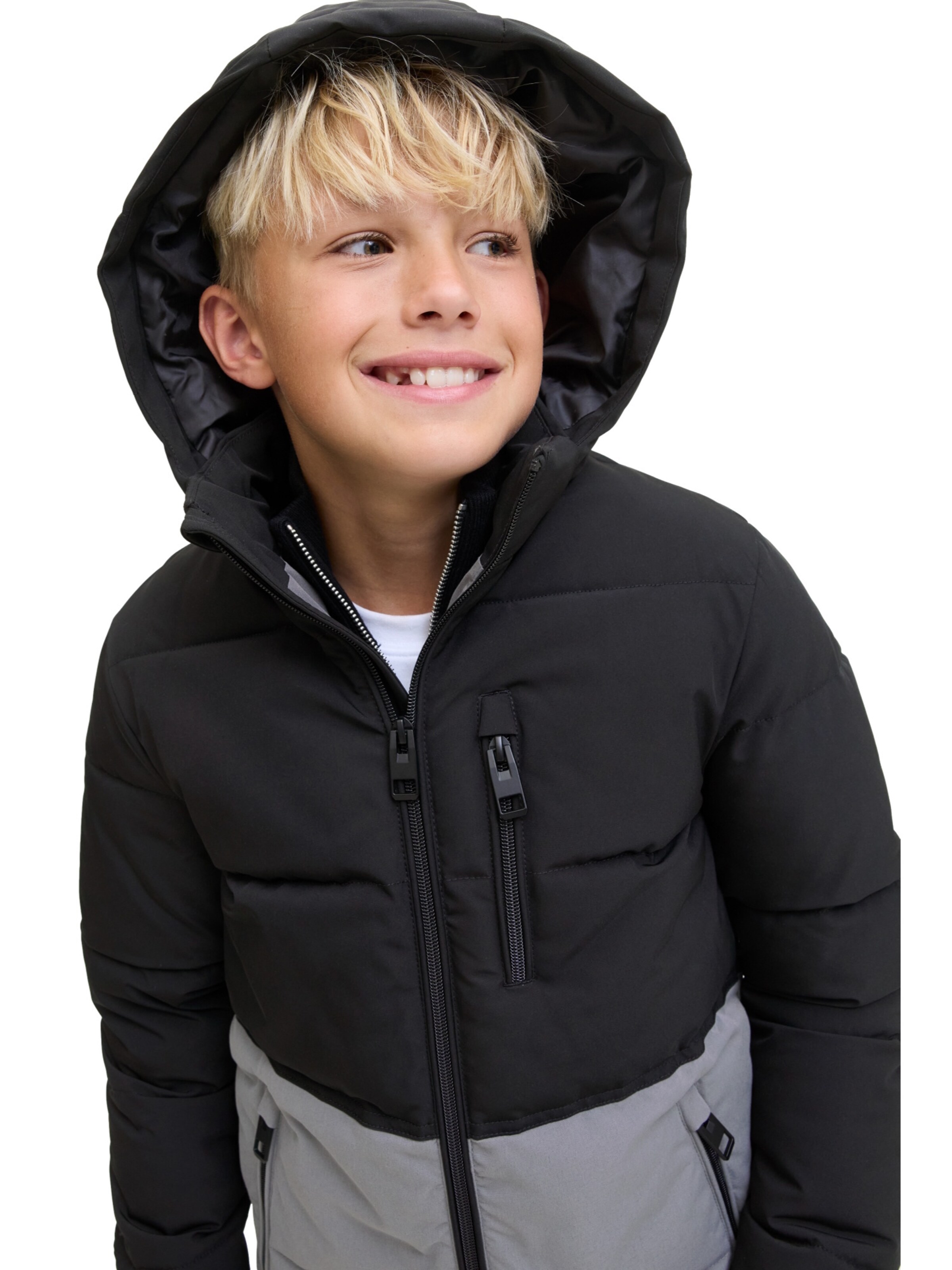 Jack & Jones Junior Зимняя куртка 'Owen' в Серый