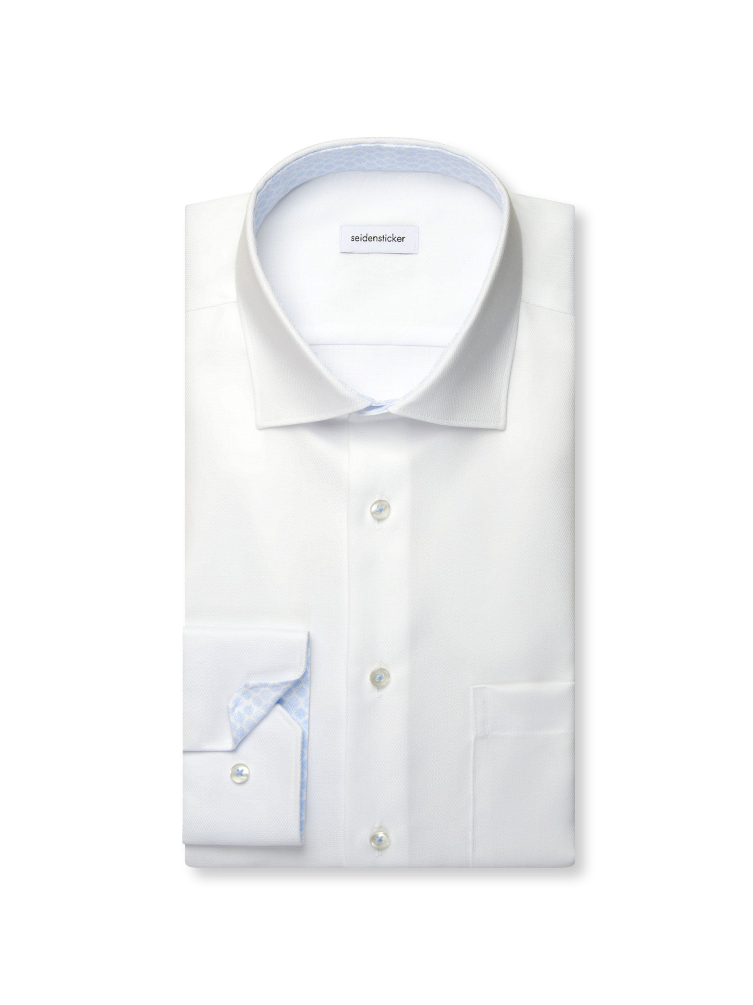Coupe regular Chemise business 'Schwarze Rose' SEIDENSTICKER en blanc