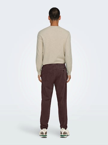 Regular Pantalon 'ONSLINUS' Only & Sons en marron