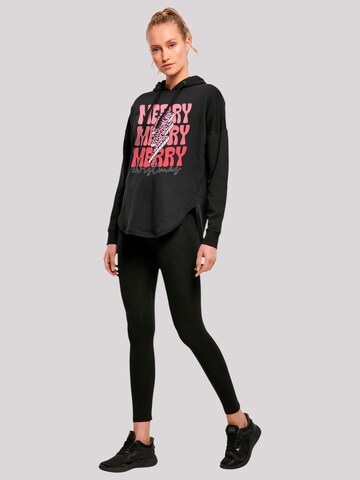 F4NT4STIC Sweatshirt 'Merry Christmas Print Leo Print' in Zwart