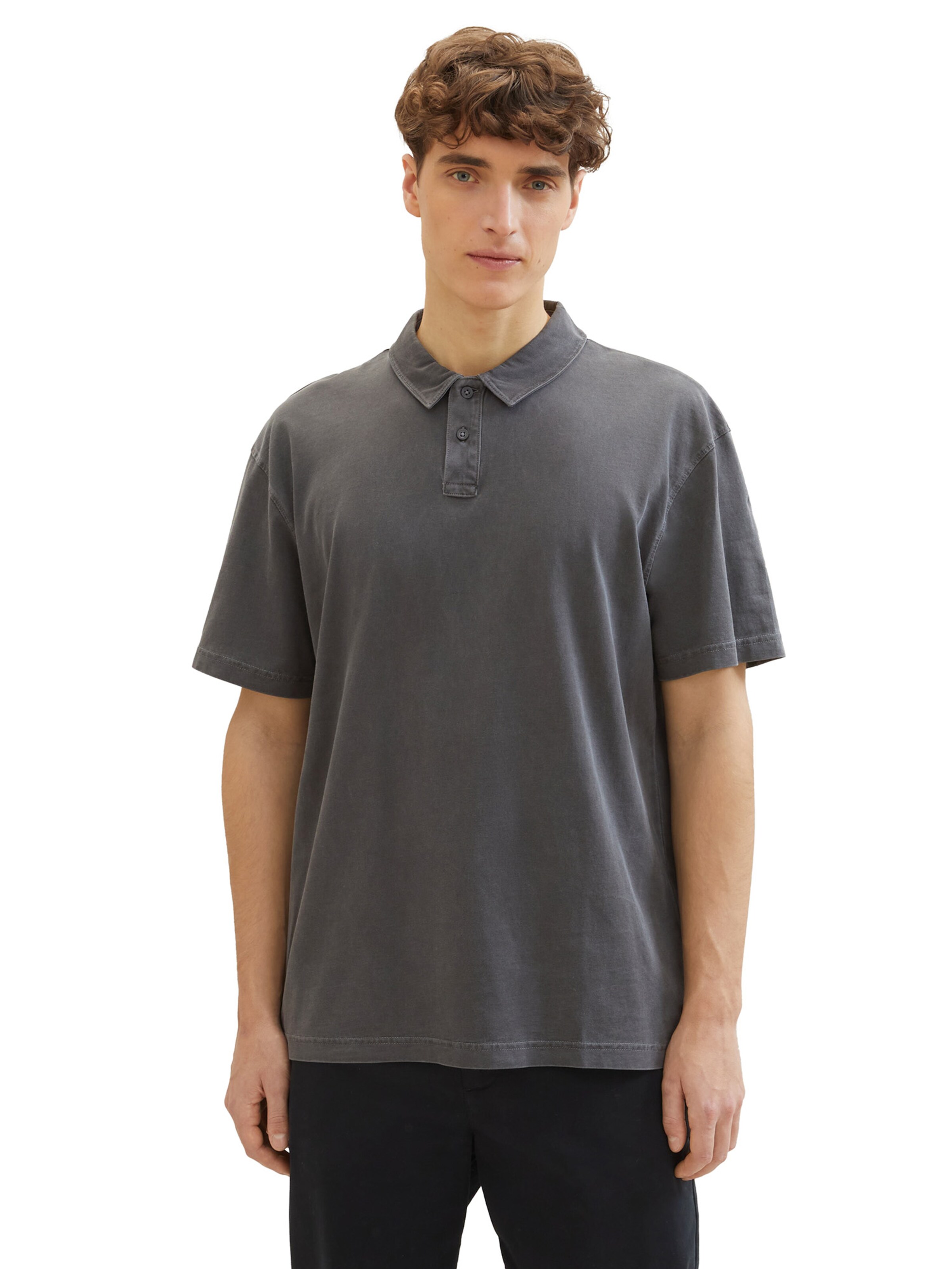 TOM TAILOR DENIM Poloshirt in Schwarz: Vorderseite