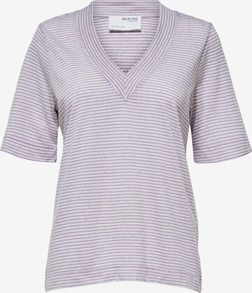 T-shirt 'Ivy' SELECTED FEMME en violet : devant