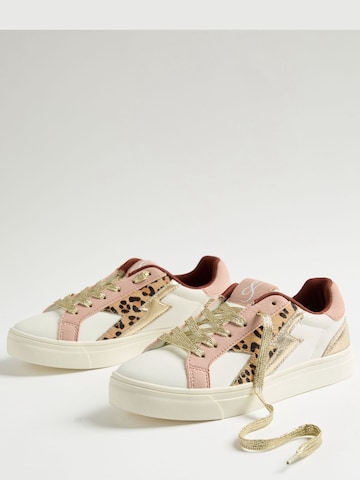 Baskets basses love & roses en blanc