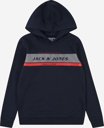 Bluză de molton de la Jack & Jones Junior pe albastru: față