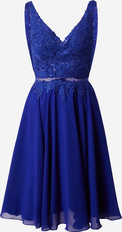 mascara Cocktail Dress in Blue: front