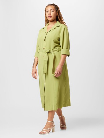 Warehouse Curve Košeľové šaty - Zelená: predná strana
