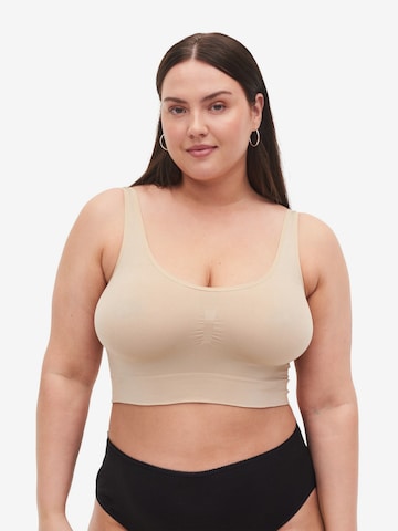 Bustier Soutien-gorge 'LSEAMLESS' Devoted by Zizzi en beige : devant