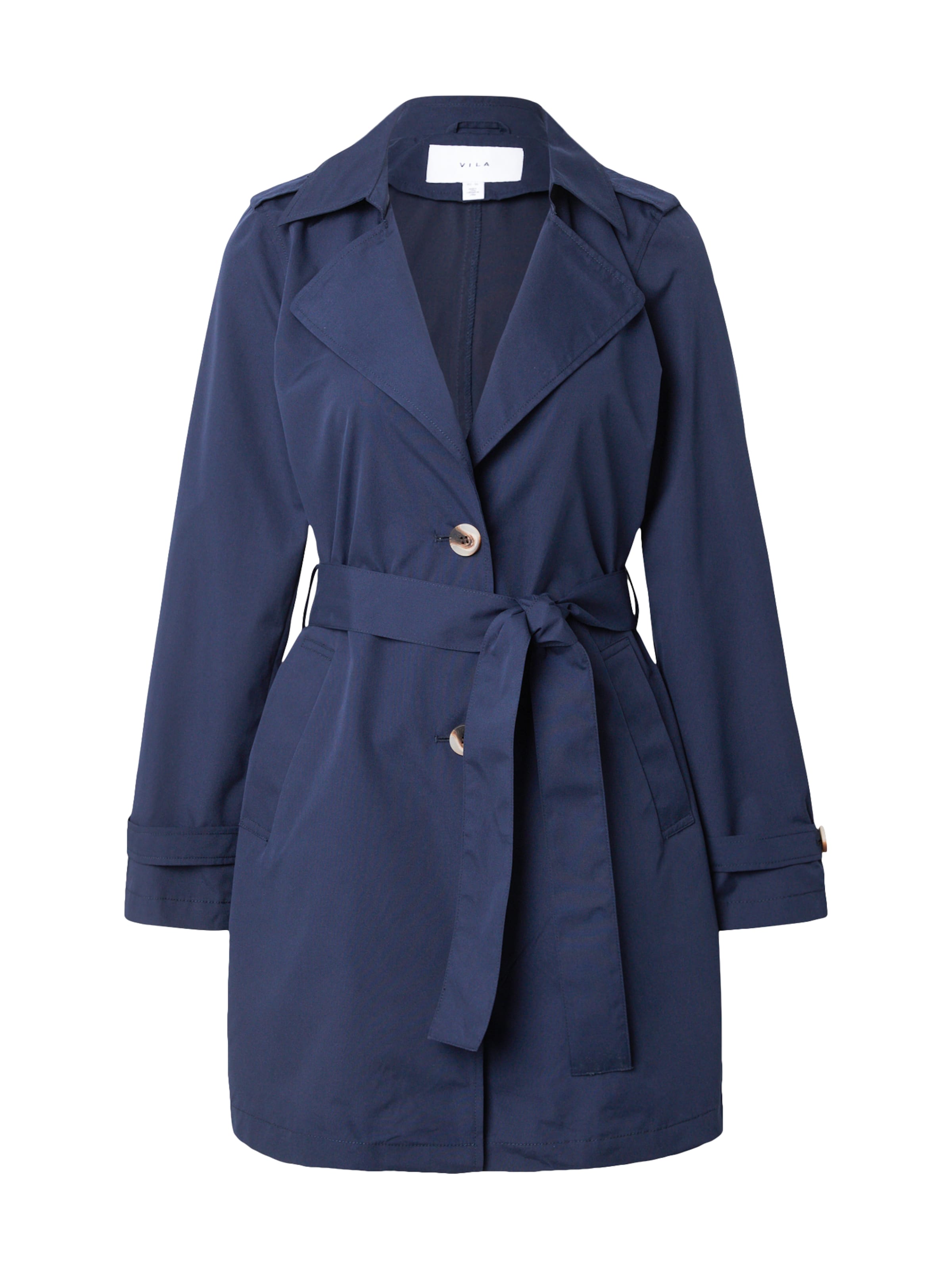 VILA Between-Seasons Coat 'VILaura' in Blue: front