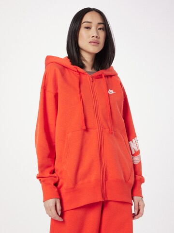 Nike Sportswear Кофта на молнии в Красный: спереди