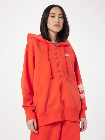 Veste de survêtement Nike Sportswear en rouge : devant