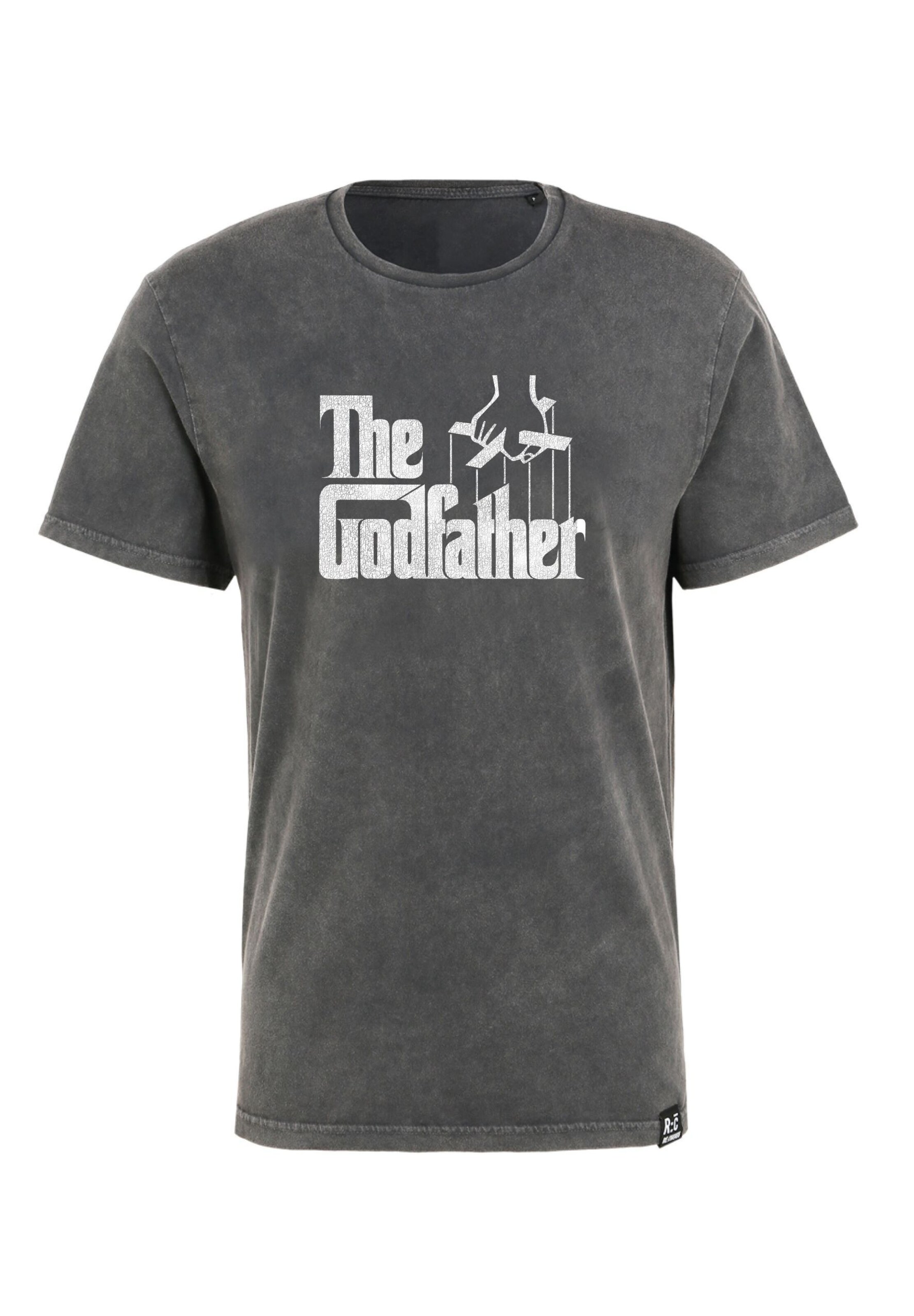 Recovered T-Shirt 'The Godfather Strings Logo' in Schwarz: Vorderseite