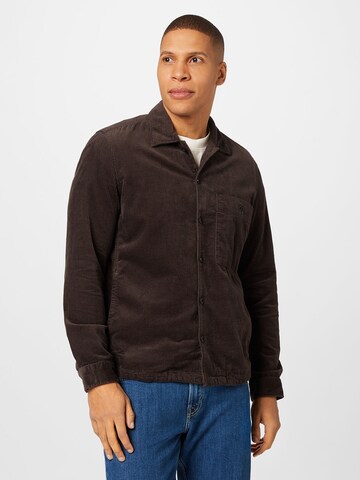 Marc O'Polo Regular fit Button Up Shirt in Brown: front