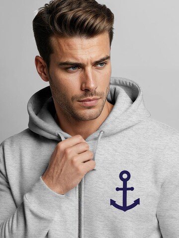 Neverless Sweatjacke 'Anker'‌‌‌‌‌‌ in Grau