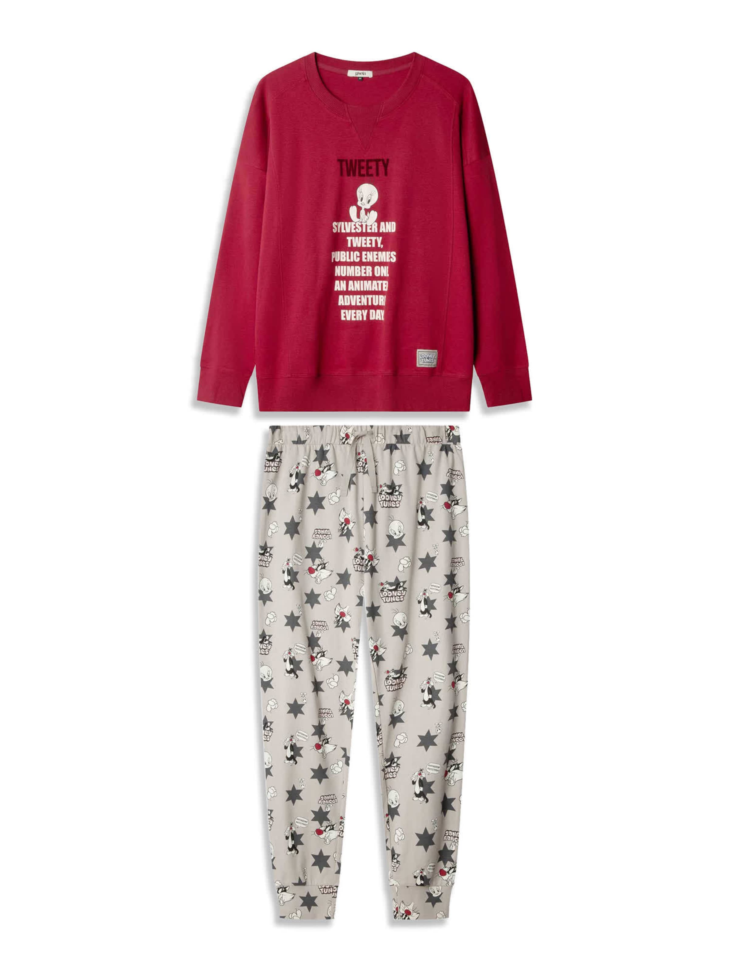 Gisela - Pijama 'Tweety' en gris: frente