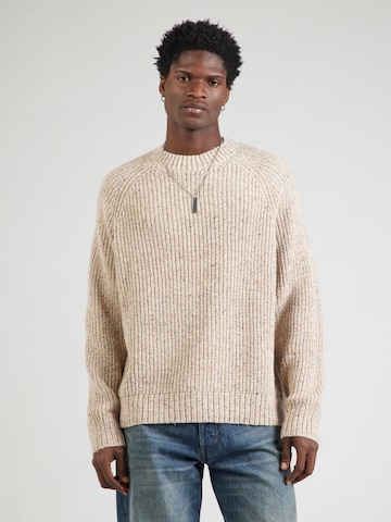 WEEKDAY Trui 'Neps Amel' in Beige: voorkant