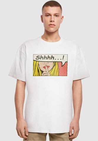 Merchcode T-Shirt  'Silent Sign Comic' in Weiß: Vorderseite