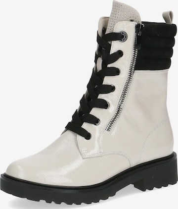 CAPRICE Lace-Up Ankle Boots in White: front