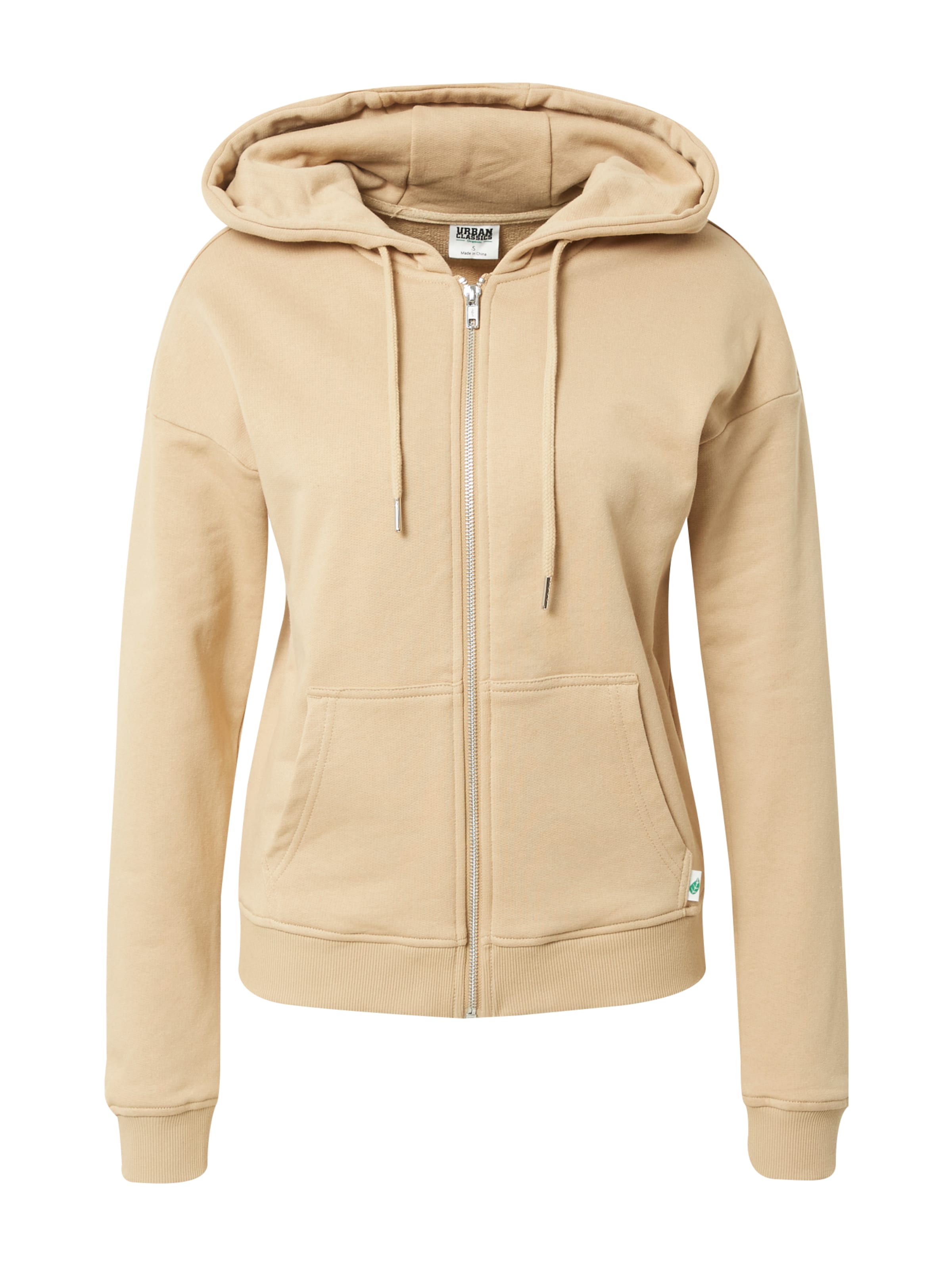 Urban Classics Sweatjacke in Beige: Vorderseite