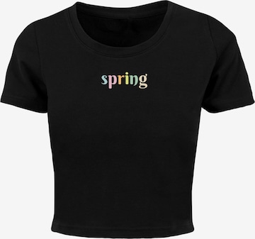 Merchcode Shirt 'Spring - Spring' in Zwart: voorkant