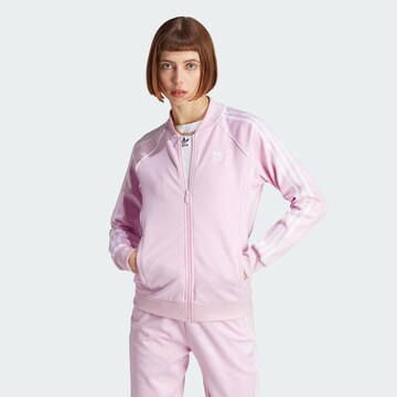 ADIDAS ORIGINALS Кофта на молнии 'Adicolor Classics Sst' в Ярко-розовый: спереди
